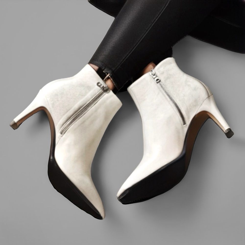 Rag & Bone Beha Leather Stiletto Ankle Boot in White